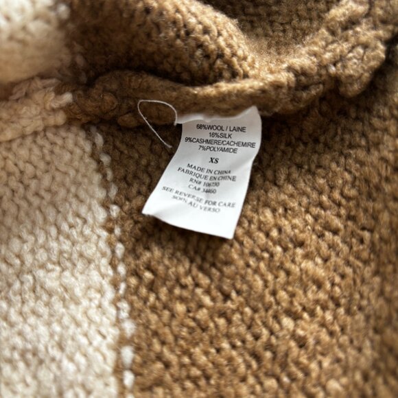 Vince Colorblock Turtle neck Sweater in brown and cream Size XS - Picture 3 of 3